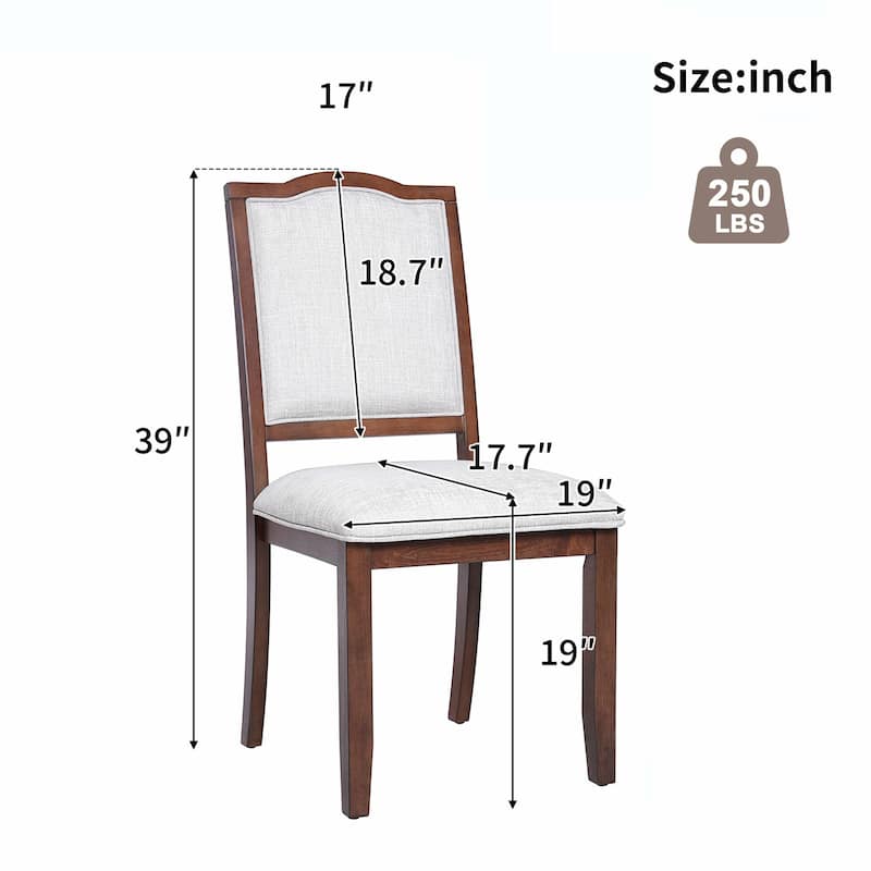 ​Mid-Century Modern Dining Chairs - Set of 4 - Linen Upholstery