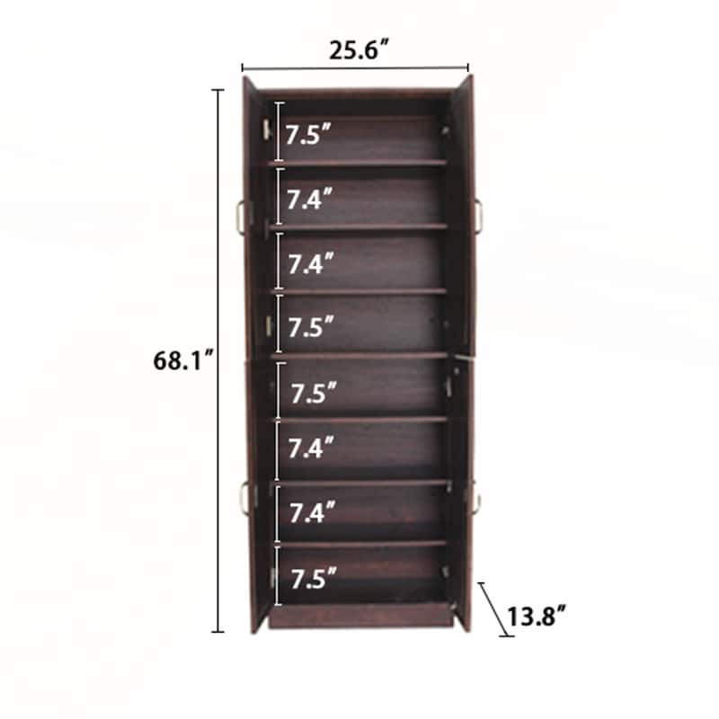8-Tier Shoe Storage Cabinet with Adjustable Shelves
