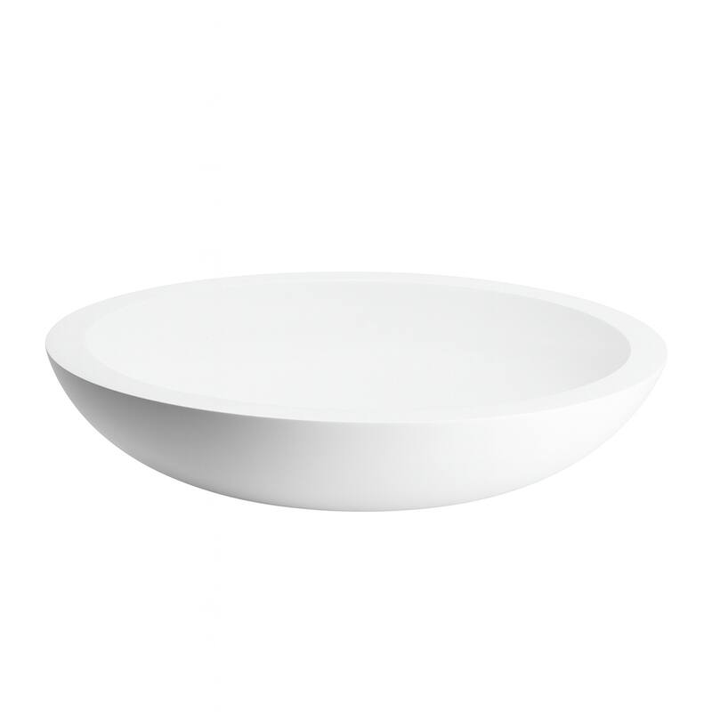 24 inch Auren Matte White Solid Surface Oval Vessel Sink