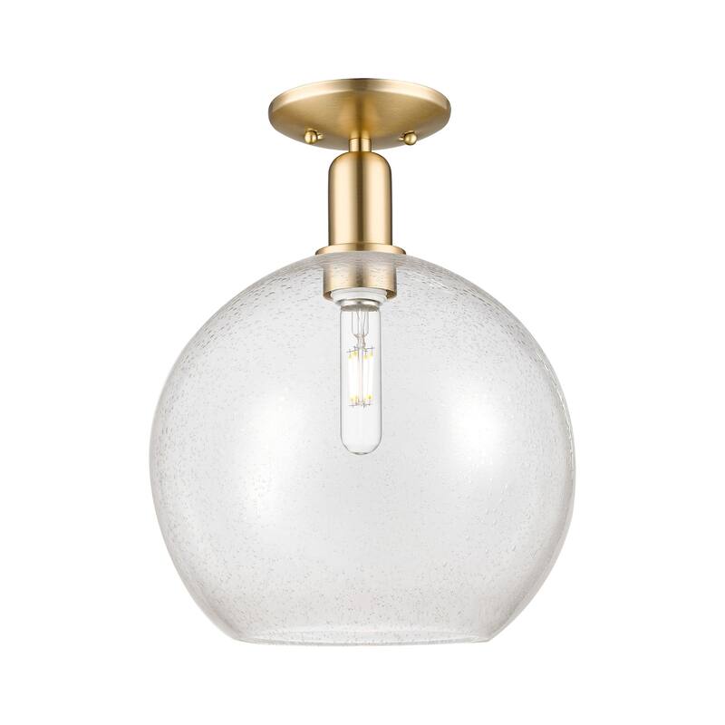 Innovations Lighting 716-1C-16-12 Athens Semi-Flush Athens 12" Wide - Champagne Bronze / Seedy