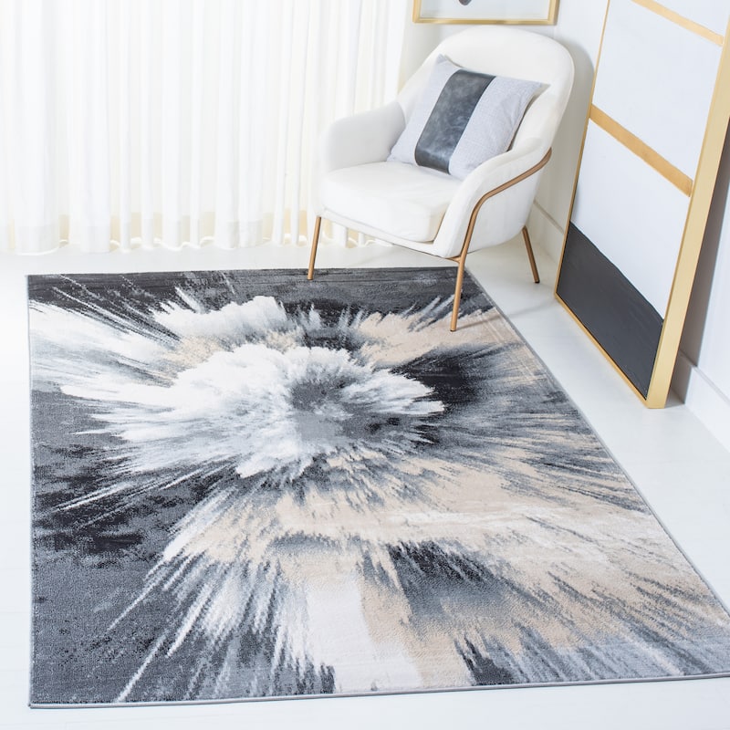 SAFAVIEH Lagoon Sharen Modern Abstract Rug - 8' x 10' - Charcoal/Ivory