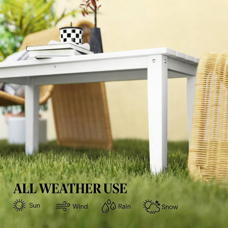 GDFStudio - Elias Modern Patio Rectangle Coffee Table for Relaxed Outdoor Living(Only table)