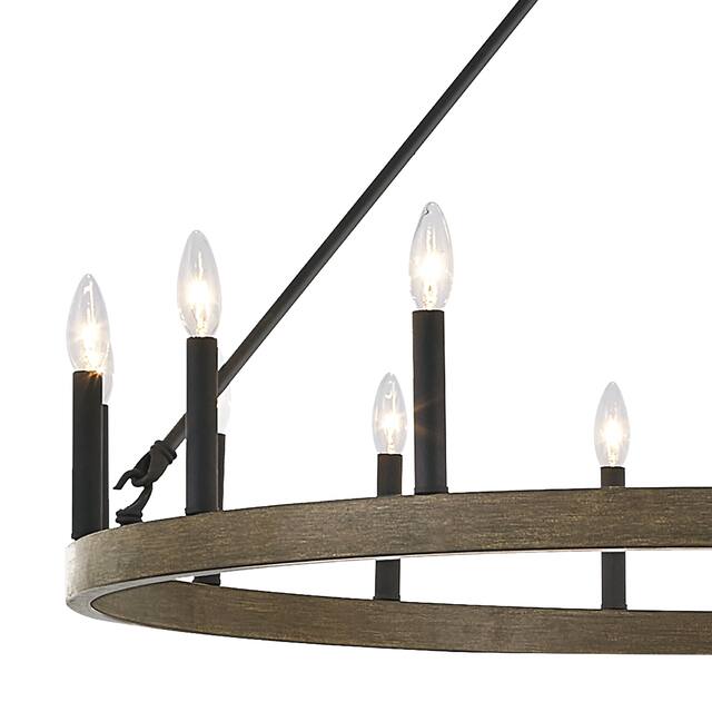 Acroma 15 Light 40 In Modern Farmhouse Wagon Wheel Chandelier-UL