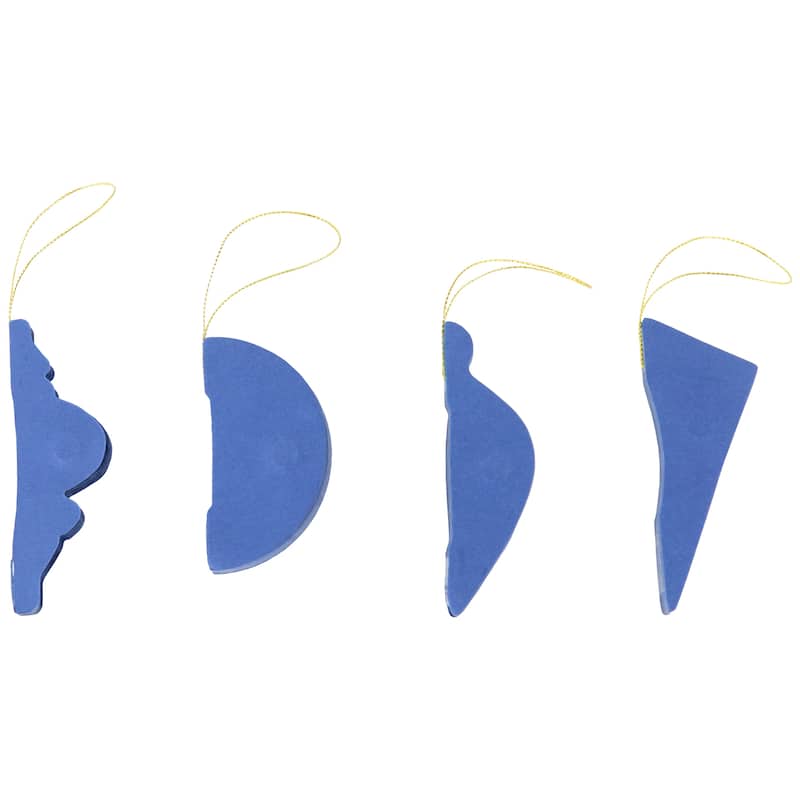 Accordion Honeycomb Foldable Paper Christmas Ornaments - 4" - Navy Blue - Set of 4