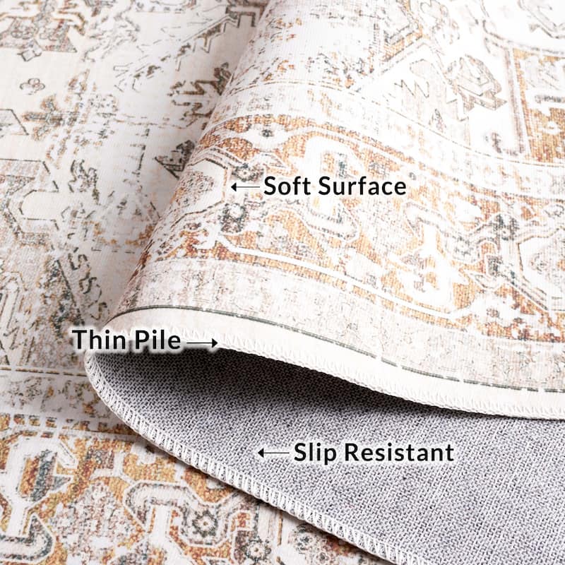 SAFAVIEH Arizona Chantalle Machine Washable Slip Resistant Vintage Oriental