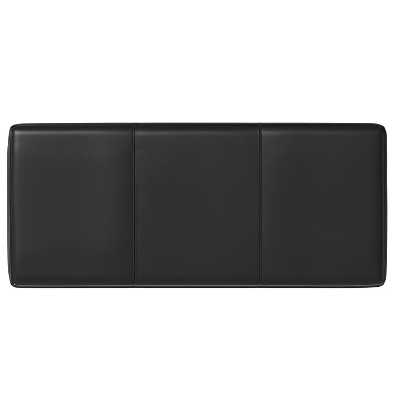 WYNDENHALL Franklin 44 inch Wide Contemporary Rectangle Storage Ottoman in Faux Leather