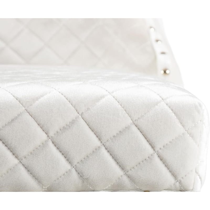 Chrome Finish Glam Dining Set Table and White Chairs