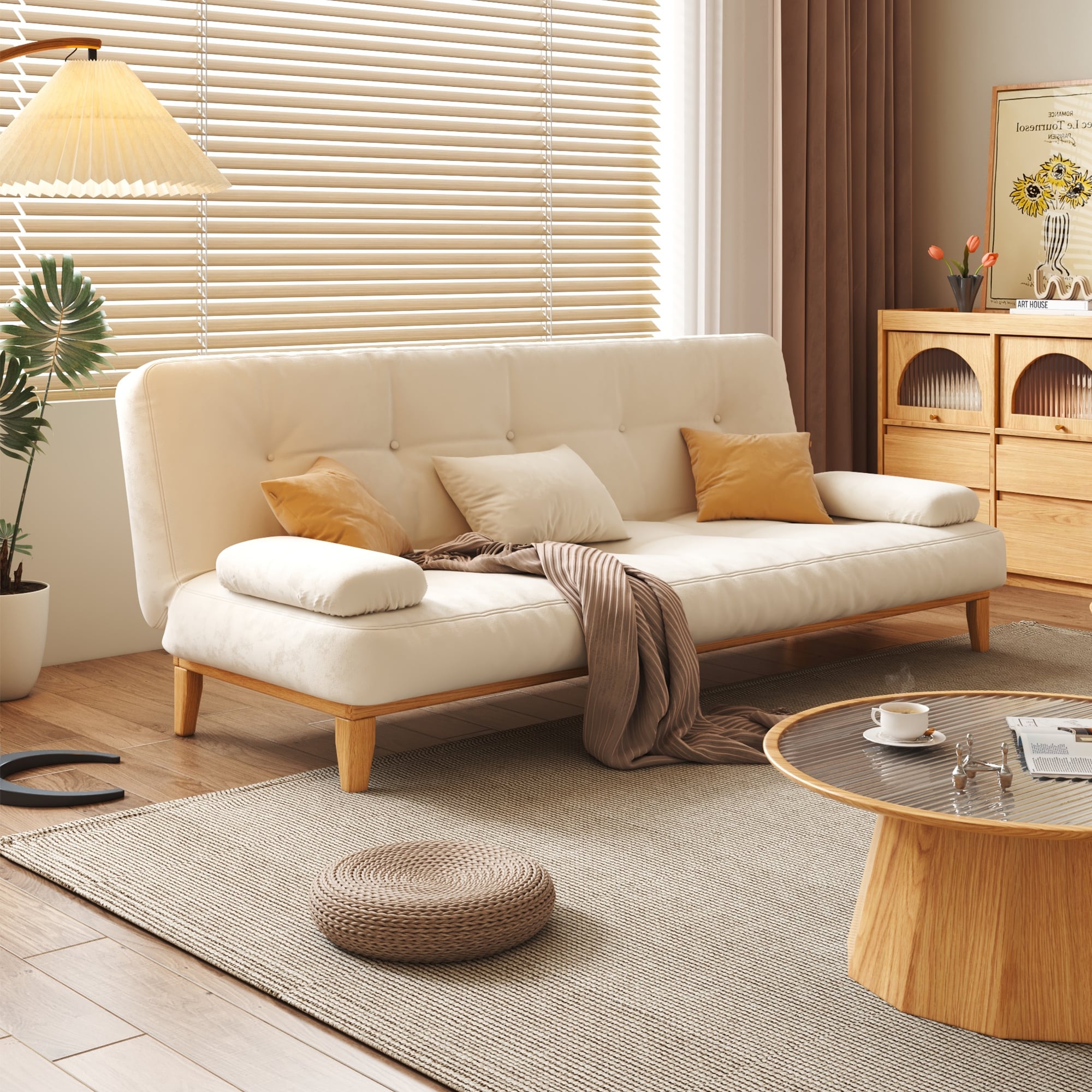 JASIWAY Modern Solid Wood Sleeper Sofa Bed On Sale Bed Bath Beyond 39934775