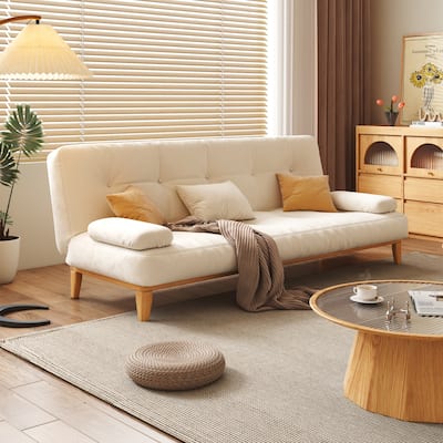 JASIWAY Modern Solid Wood Sleeper Sofa Bed