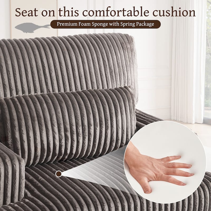 Oversized Chaise Longue Accent Chair with Ottoman