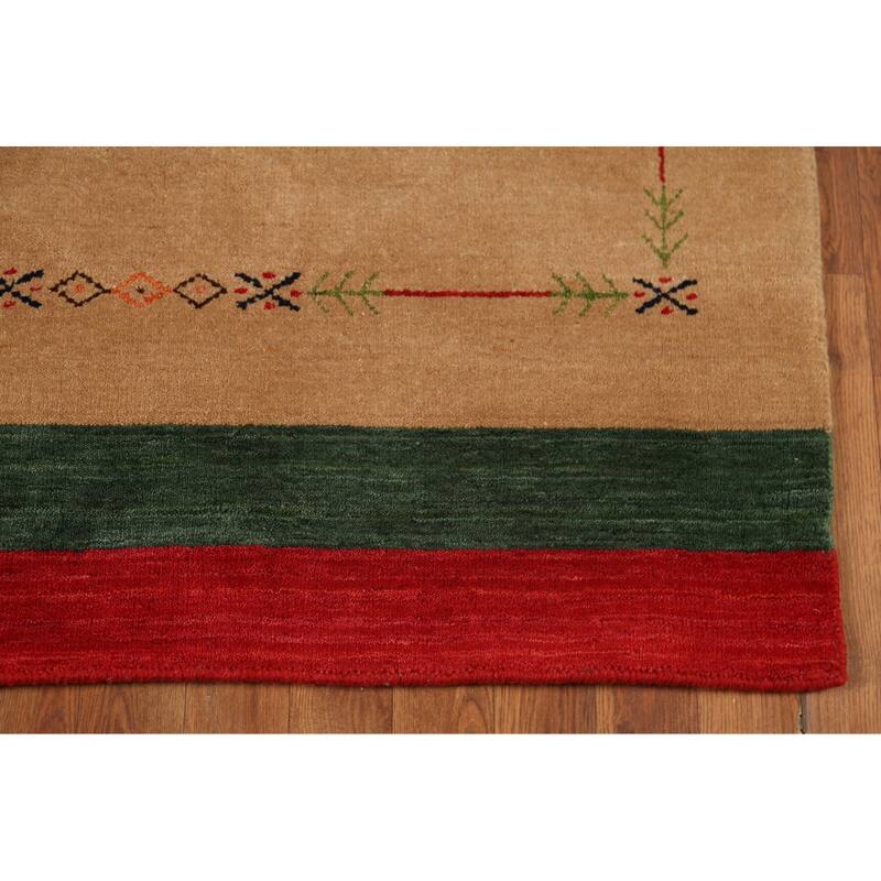 Gabbeh Oriental Accent Rug Handmade Wool Carpet - 3'11"x 5'8"