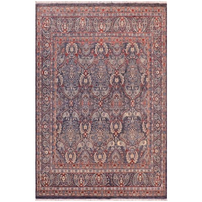 Shabby Chic Ziegler Alex Gray/Blue Wool Rug - 8'0'' x 8'6''