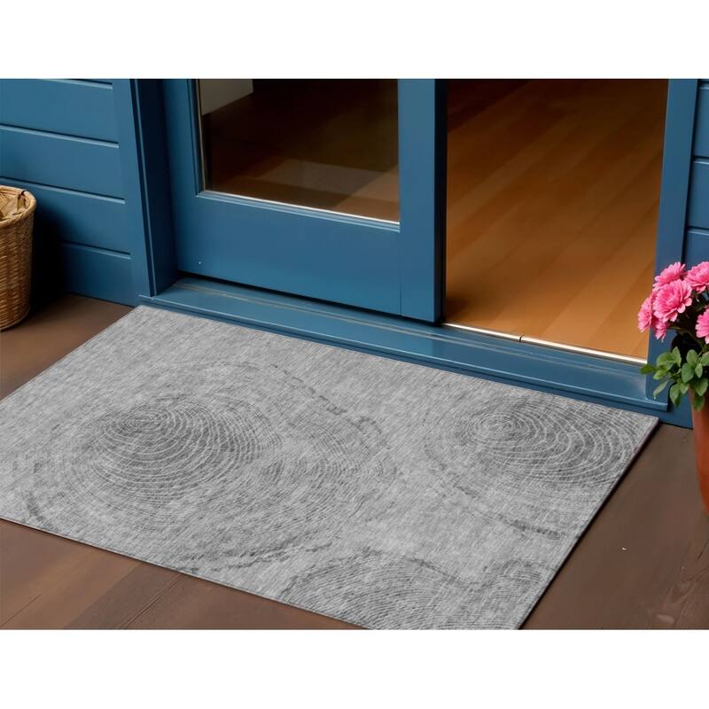 HomeRoots Abstract Transitional Rectangle Outdoor Rug - 3' x 5'