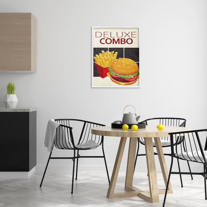 Stupell Deluxe Combo Fast Food Framed Giclee Art Design By Kim Allen