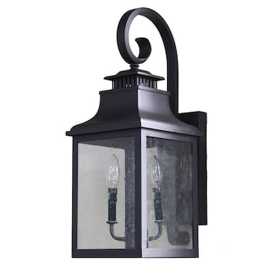 Morgan Outdoor Wall Lantern in Black Finish|Black - 28"H x 1