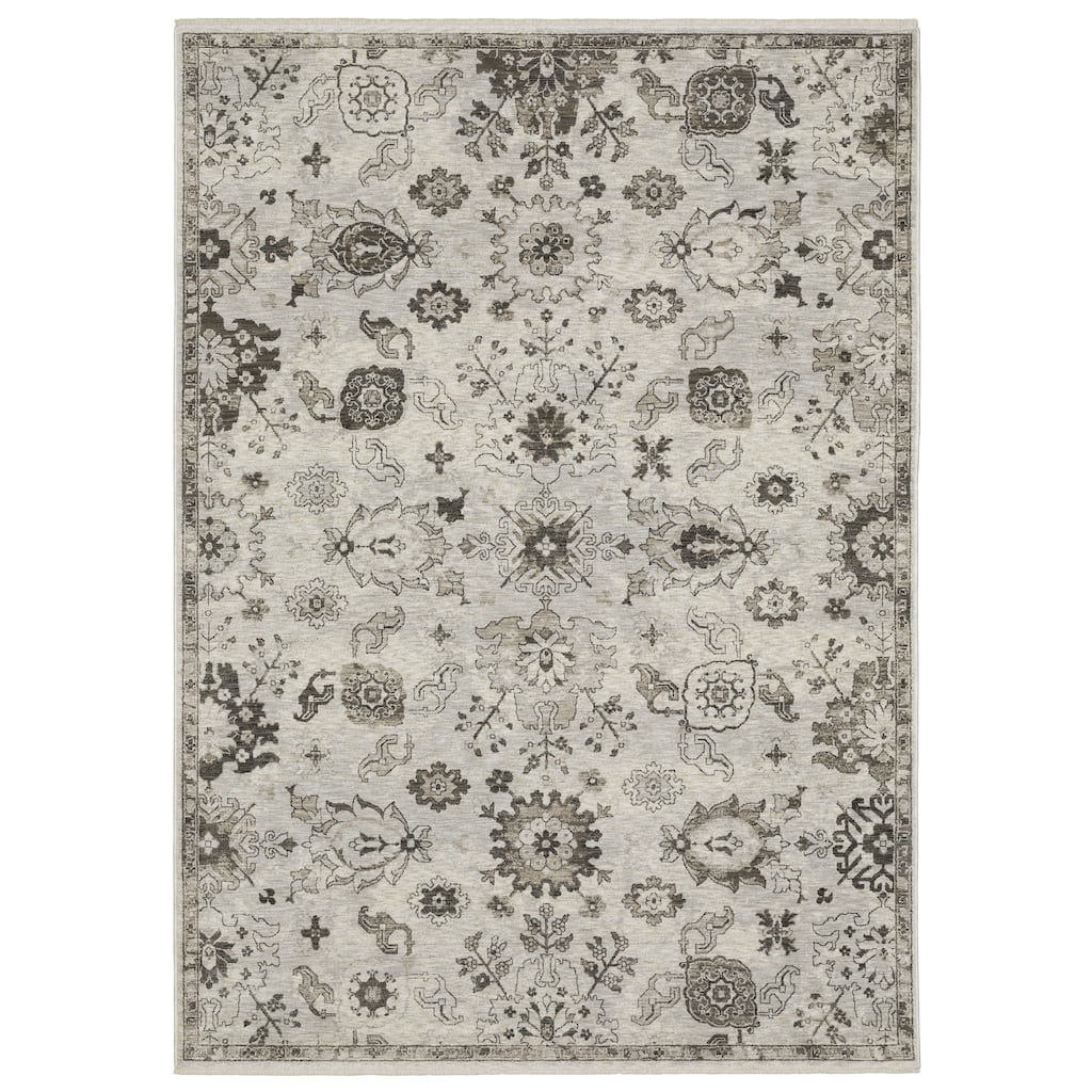 Style Haven Cádiz Floral Persian Ivory/Grey Area Rug