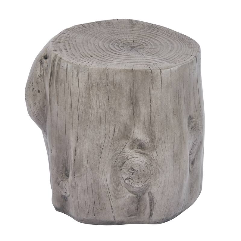 Christopher Knight Home - Alder 16.54"H Outdoor Rustic Faux Wood Tree-Stump MGO Side Table, Fully Assembled - 17.32"