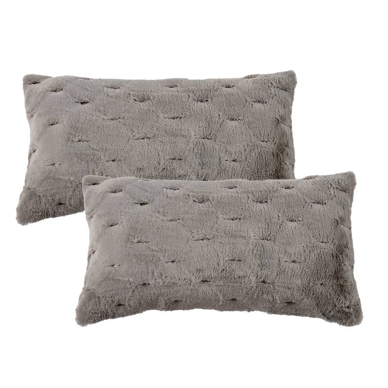 Serenta JacquardRabbit FauxFur Pillow Cover 2 Piece, NO INSERT