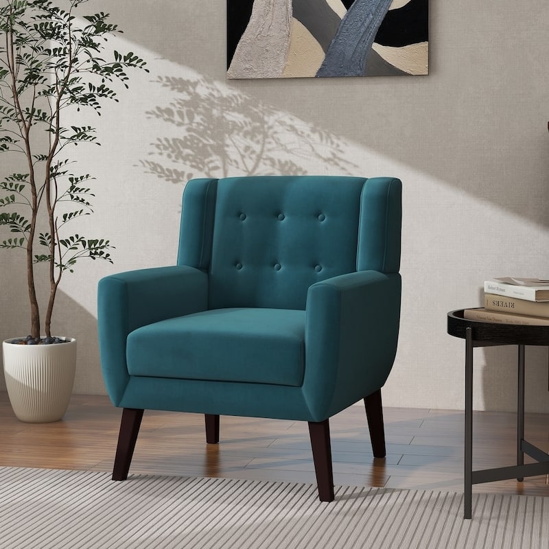 Modern Accent Chair Velvet Armchair - 28.9"W x 35.1"H x 29.5"D