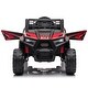 preview thumbnail 10 of 16, Electric Car with Front LED Lights and Horn, Single Seat with a Safety Belt, Forward/Reverse Function Black+Red