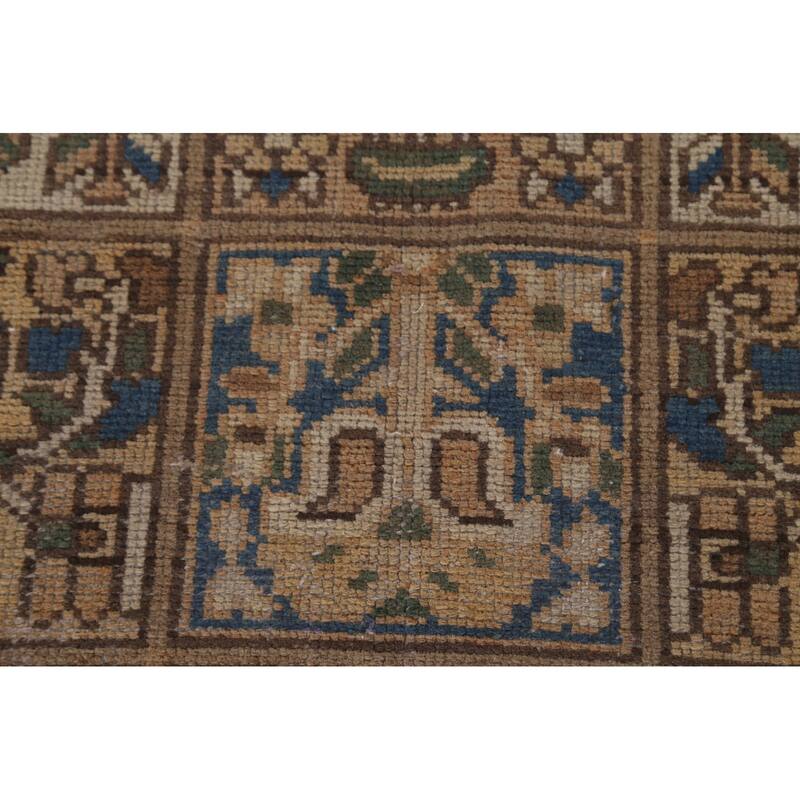 Garden Design Bakhtiari Persian Vintage Rug Geometric Wool Carpet - 6'11"x 9'6"