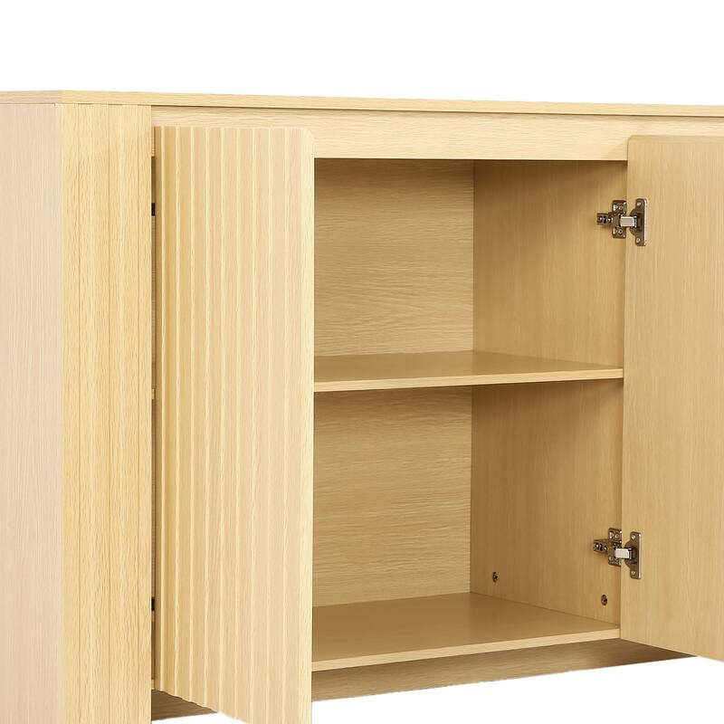 Mid-Century Modern Large 4-Door Cabinet Storage Sideboard