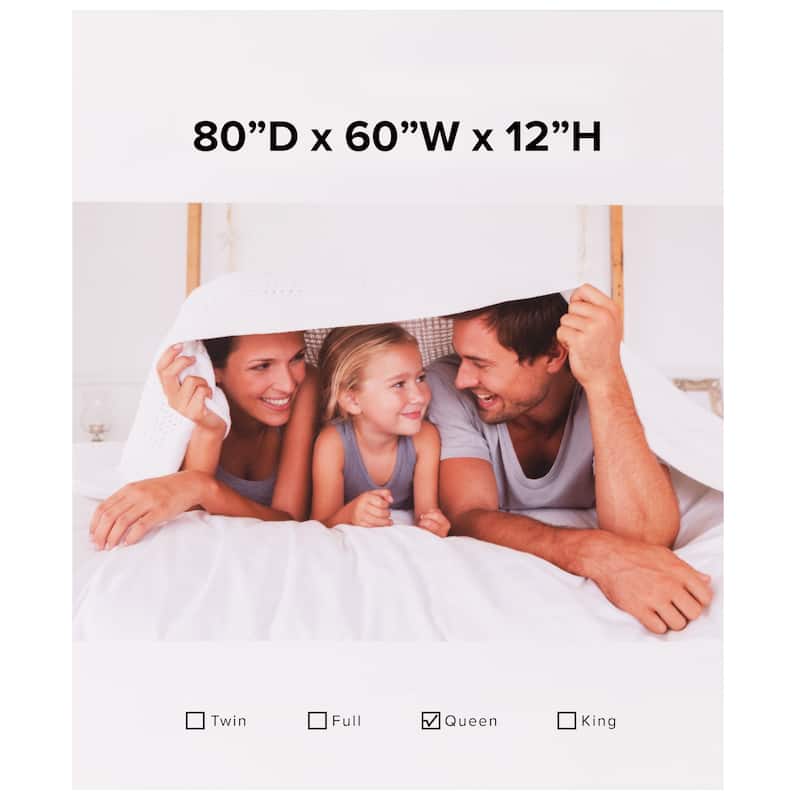 Mattress Pad Cover Topper - Down Alternative Fill - Fits 8"-21" Mattresses - White