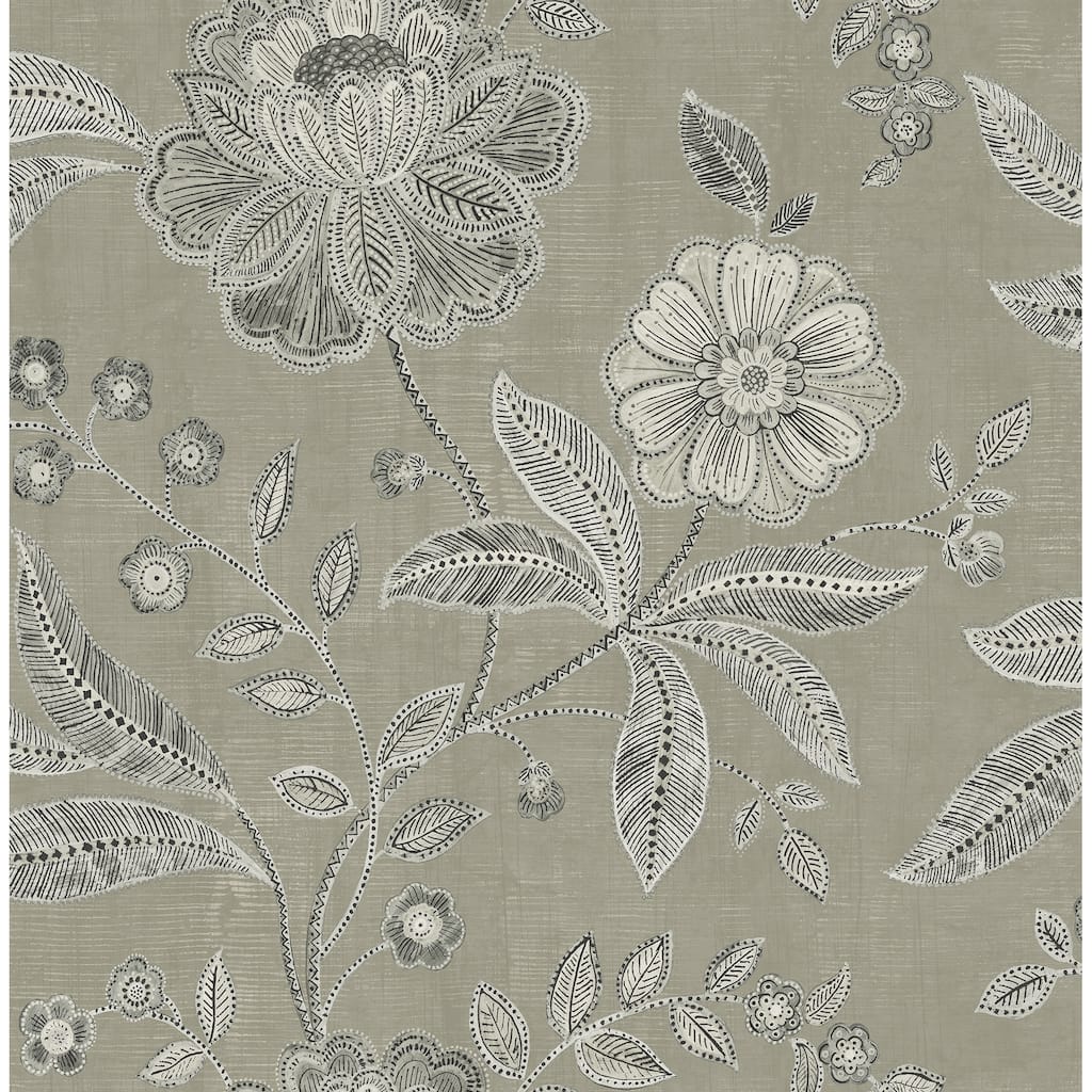 Seabrook Designs Shimmer Floral Unpasted Wallpaper