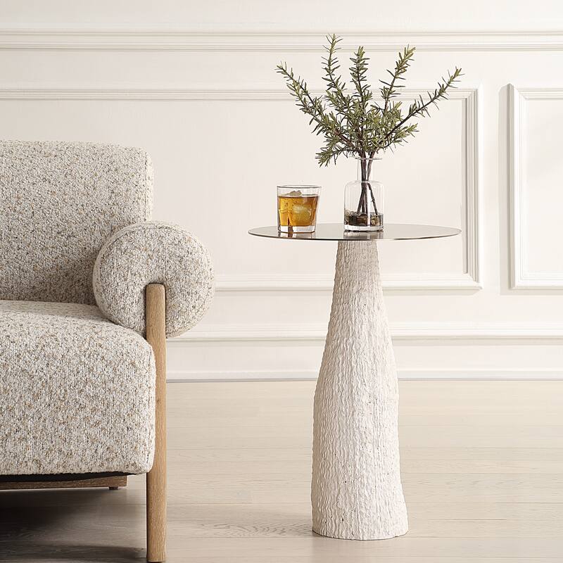 Stone Accent Table - 22.5" - White