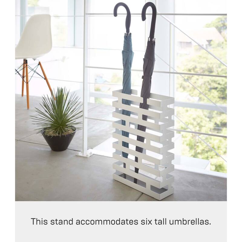 Yamazaki Home Umbrella Stand - Two Styles, Steel, Rectangle, Holds 8 umbrellas - L 3.94 x W 11.81 x H 16.93 inches