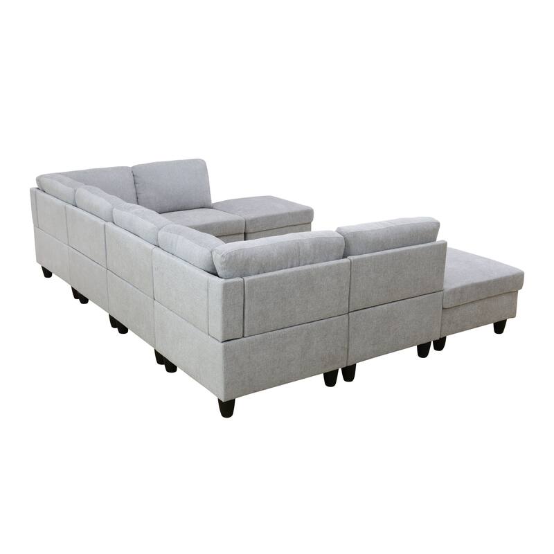 118''W Oversized 8-Piece Corner Sectional Sofa for Living Room Set
