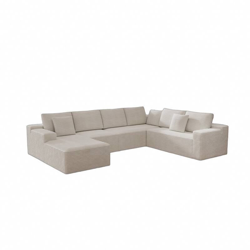 Oversized Sectional Modular Couch, Cloud Couches for Living Room, Deep Seat Upholstered Sleeper Sofa, U Shaped Couch with Chaise