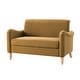 preview thumbnail 59 of 62, HULALA HOME Adika 51"W Farmhouse Striped Linen Upholstered Loveseat with Solid Wood Spindle Legs