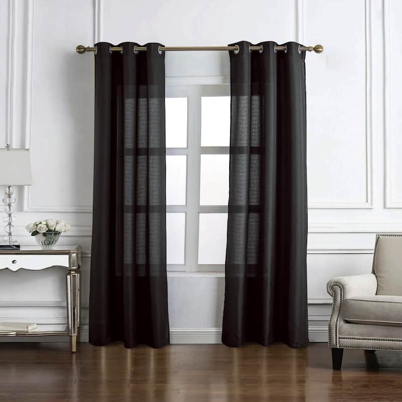 Cole Textured Grommet Panel 84" or 95" - 54" x 95" - 95 Inches - Black