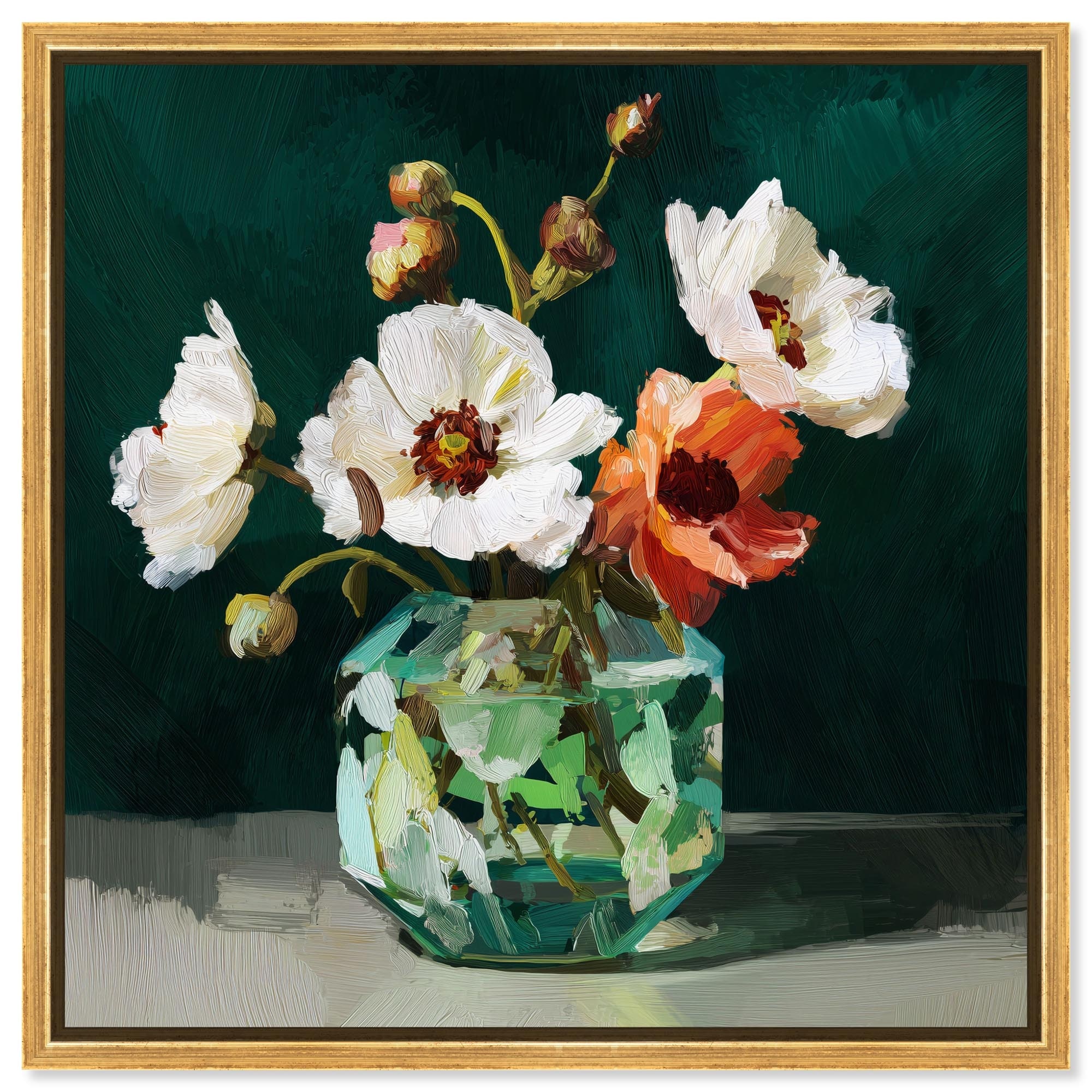 Glass Poppies I Floral Wall Decor Canvas Print by Art Remedy