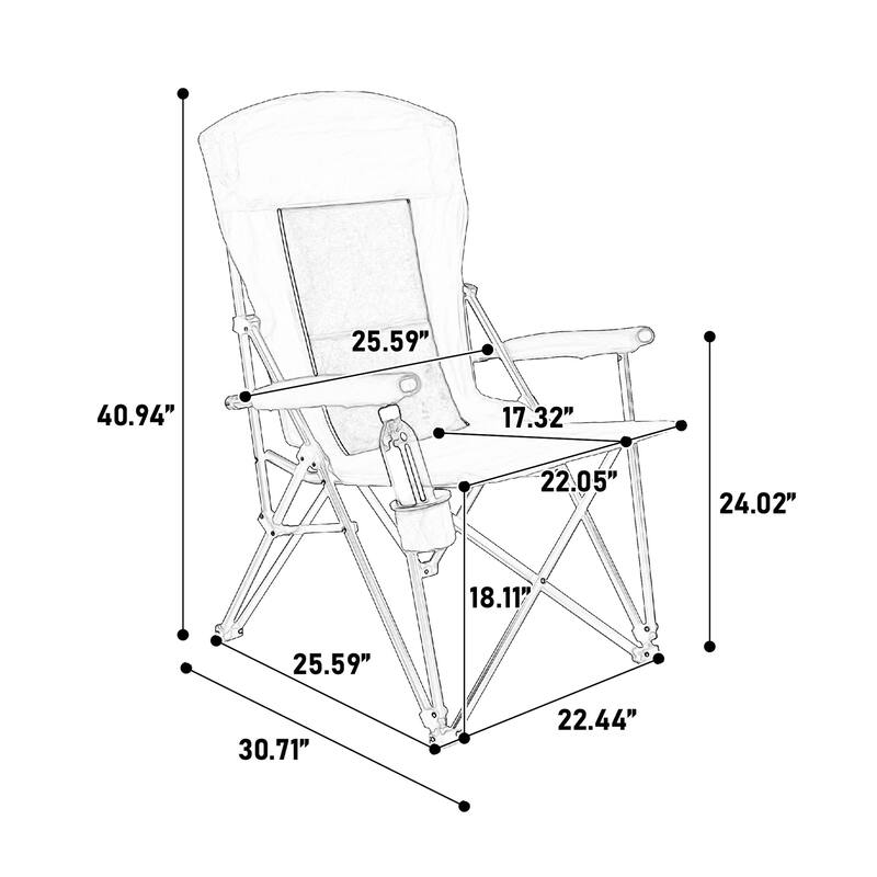 Oversized Portable Folding Chair with Cup Holder
