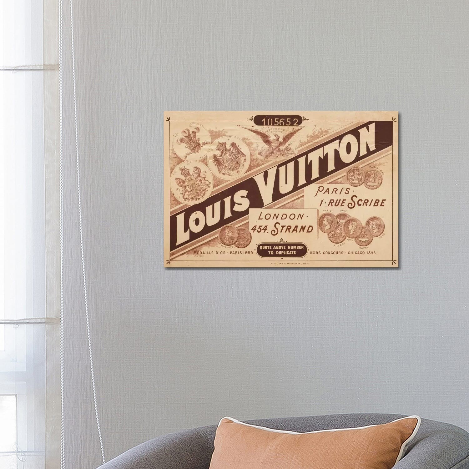 Framed Canvas Art (White Floating Frame) - Vintage Louis Vuitton Advertisement 2 by 5by5collective ( Fashion > Fashion Brands > Louis Vuitton art) 