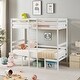 preview thumbnail 1 of 6, Twin Over Twin Bunk Beds Can be Turn into Upper Bed and Down Desk, Loft Bed with Cushion Sets for Bedroom, White White