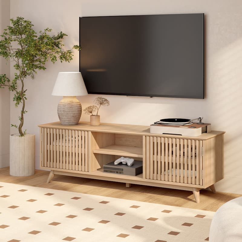 Plank and Beam Mid-Century Modern TV Stand - Blonde