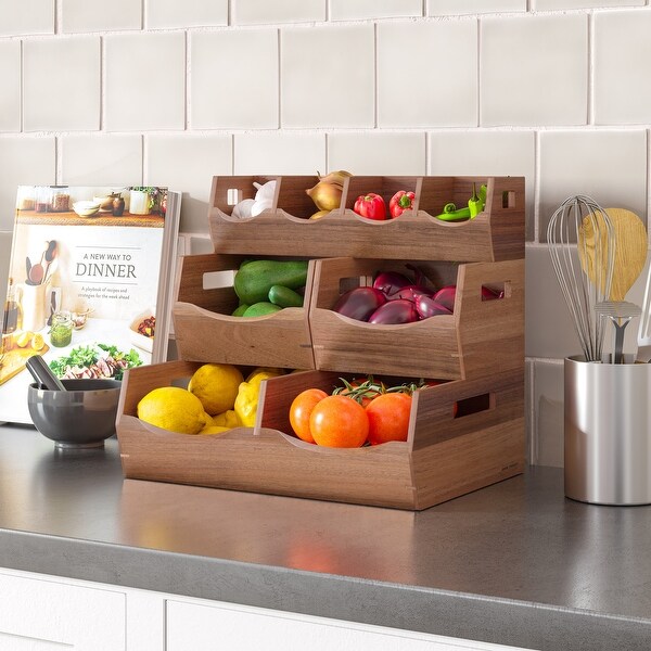 Seville Classics Stackable Bin Set, 4-Piece, Dividers - Bed Bath