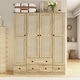 preview thumbnail 21 of 72, Rattan-Accented Wardrobe - Spacious Clothing Organizer with Style 70.9"Hx59"W