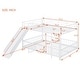 preview thumbnail 27 of 70, Metal Bunk Bed with Slide and Door, Twin Over Twin/Full Over Full Low Bunk Bedframe with Fence Guardrails and Ladder for 2 Kids