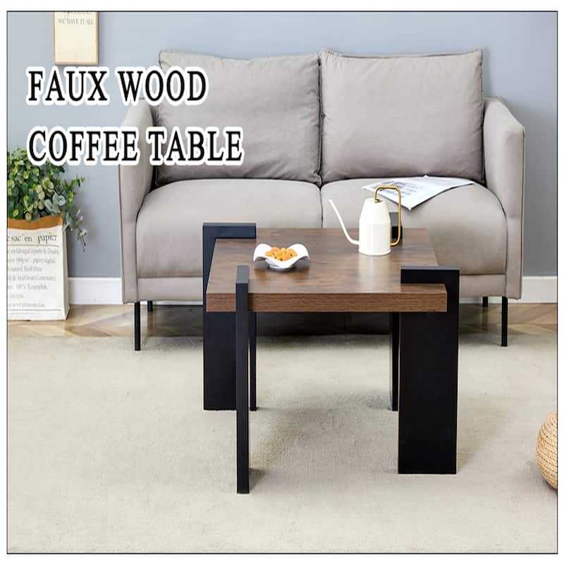 Walnut-colored MDF coffee table suitable for living rooms