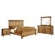 preview thumbnail 2 of 12, Sierren Country Brown Wood 4-Piece Panel Bedroom Set with USB Port by Furniture of America