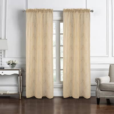 Embroidered Sheer Window Curtain Collection 84" or 95"