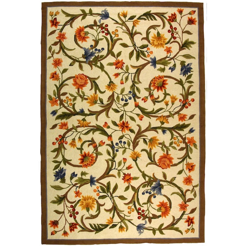 SAFAVIEH Handmade Chelsea Hali French Country Floral Scroll Wool Rug