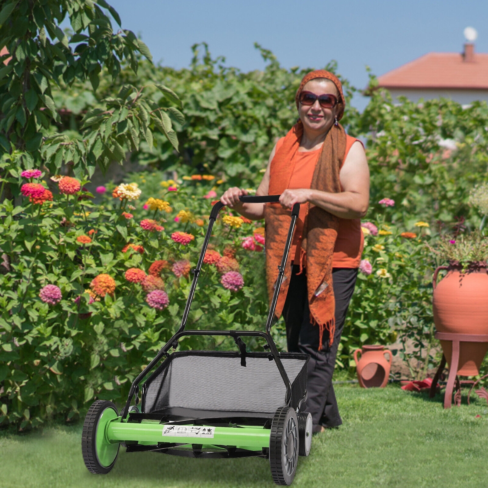 Cylinder Lawnmower Push Reel Lawn Mower with Grass Catcher - On Sale - Bed  Bath & Beyond - 38253583
