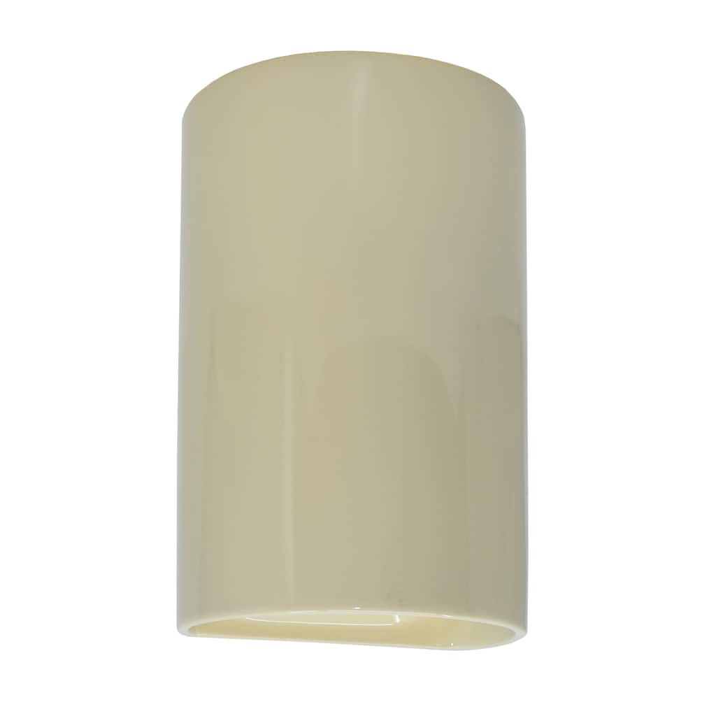 Justice Design Ambiance - Small ADA Cylinder Wall Sconce - Closed Top - Replaceable Bulb