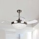 preview thumbnail 1 of 5, Modern 46 inch LED Retractable Ceiling Fan - D 46"x H 16" Canopy:(D 6") Stain Nickel - Remote