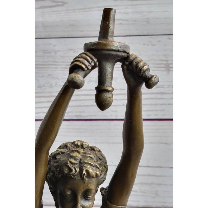 Hot Cast Bronze Sculpture Statue Of Ancient Greek Temple Priestess Holding Vessel